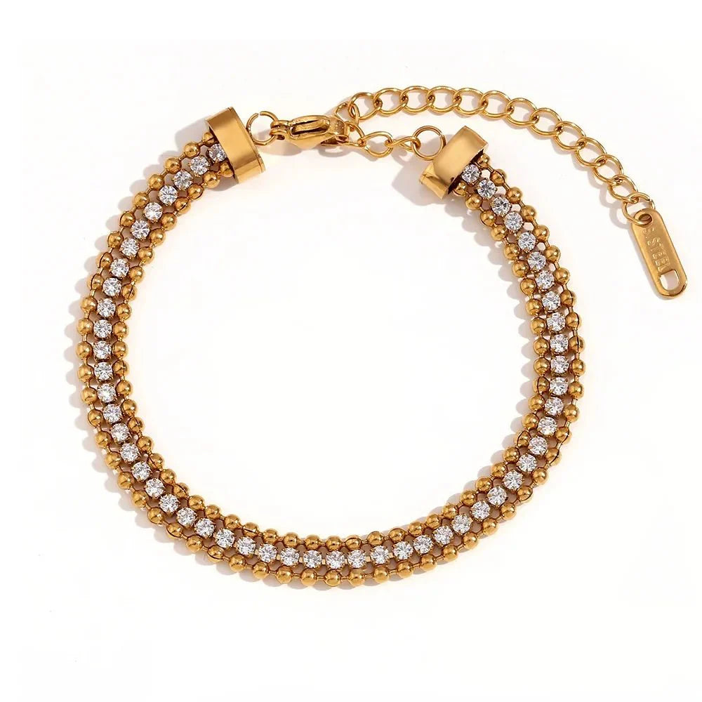 18k Accented Diamond Tennis Bracelet