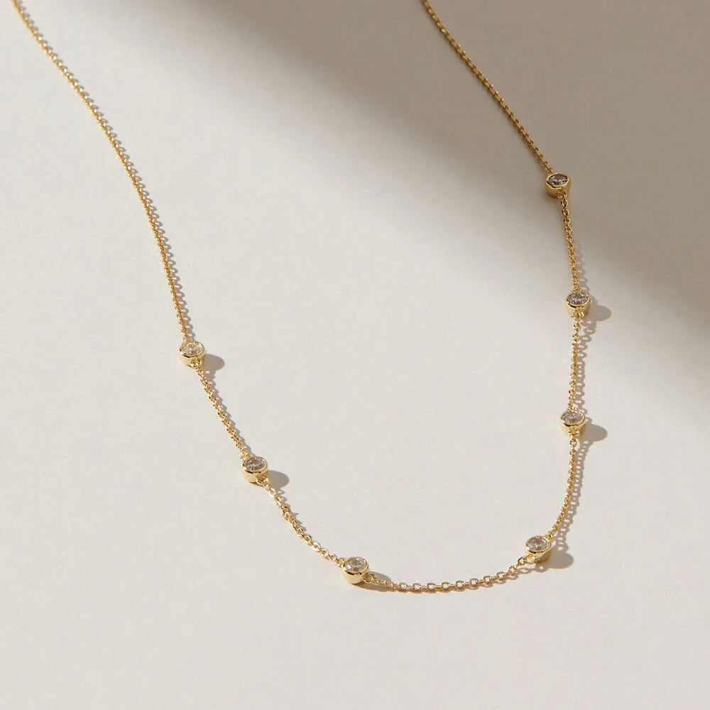 Crystal Choker Necklace - 925 Sterling Silver