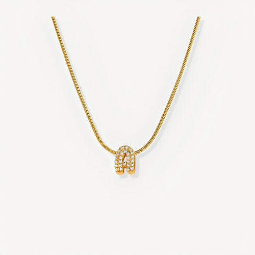 Mini Initial Necklace with Zirconia