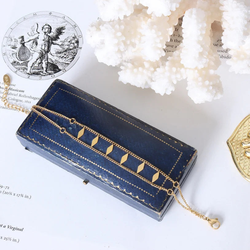 Dual Layered Threaded Diamond Bracelet