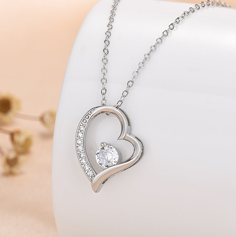 Dainty Diamond Symbolic Love Heart Necklace