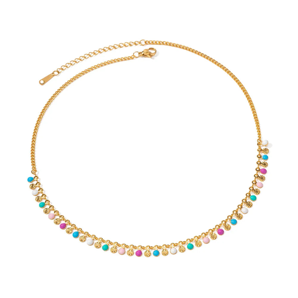 Bohemian Colorful Droplet Necklace
