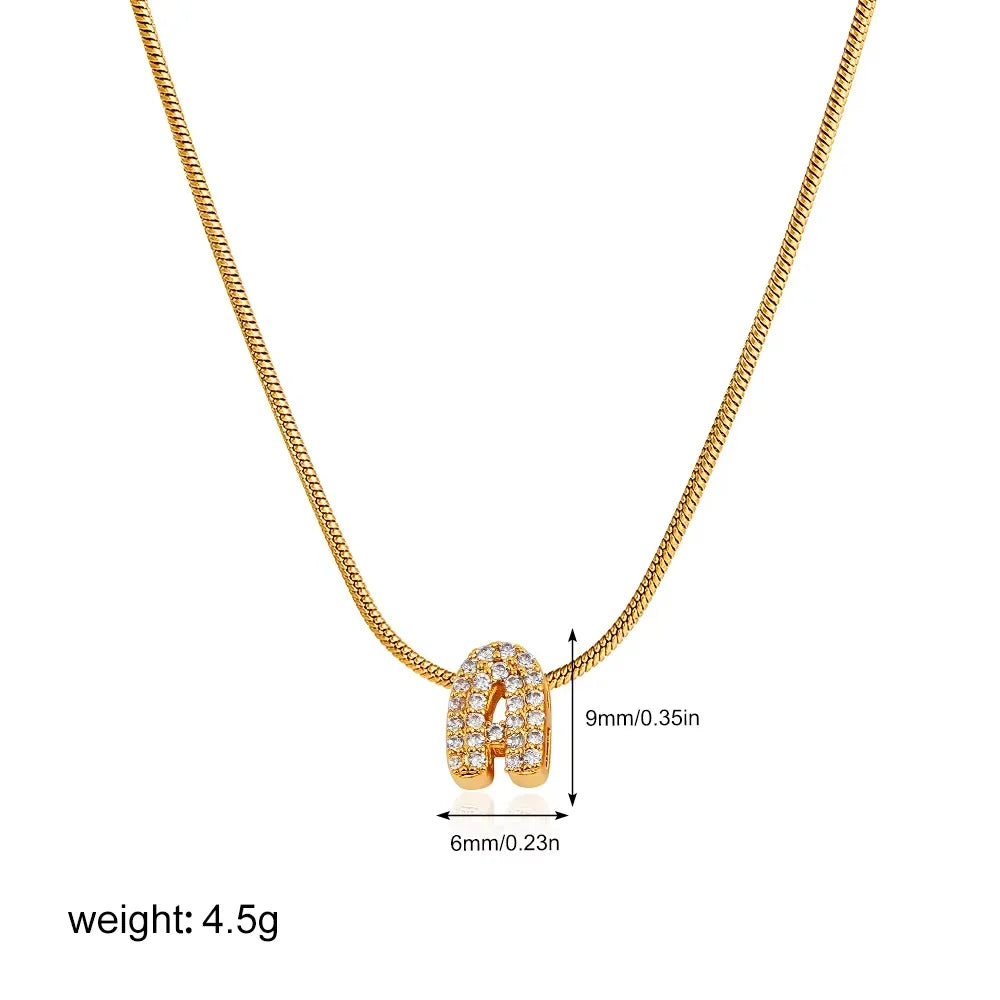 Mini Initial Necklace with Zirconia