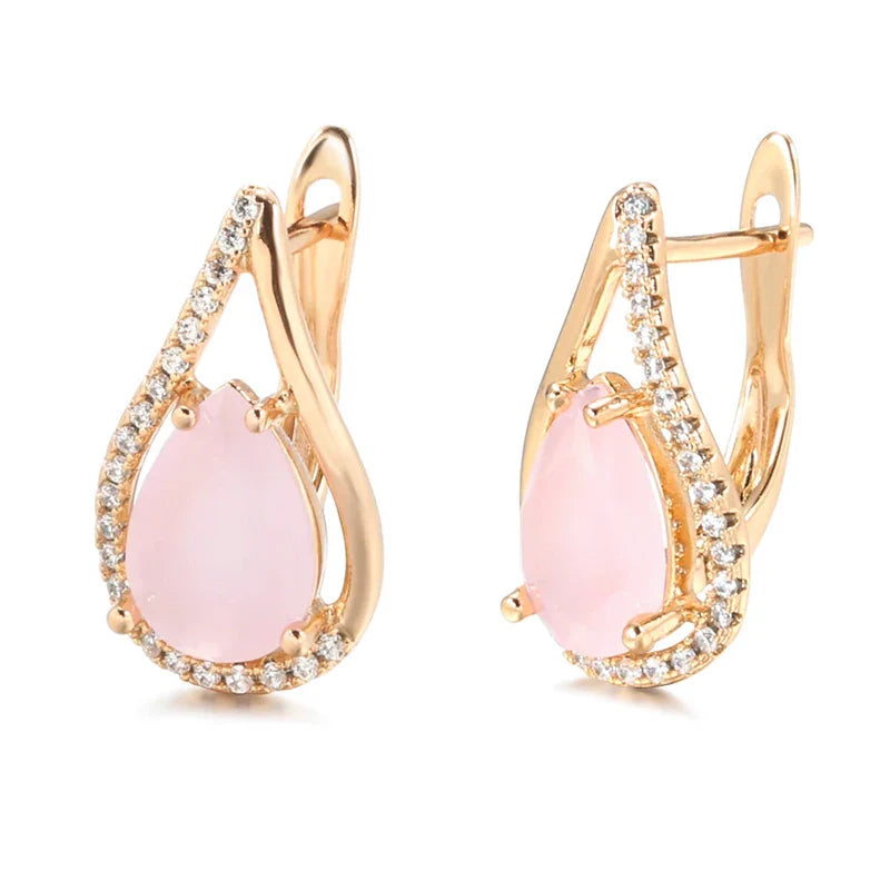 Dainty Rose Gold Water Drop Earrings