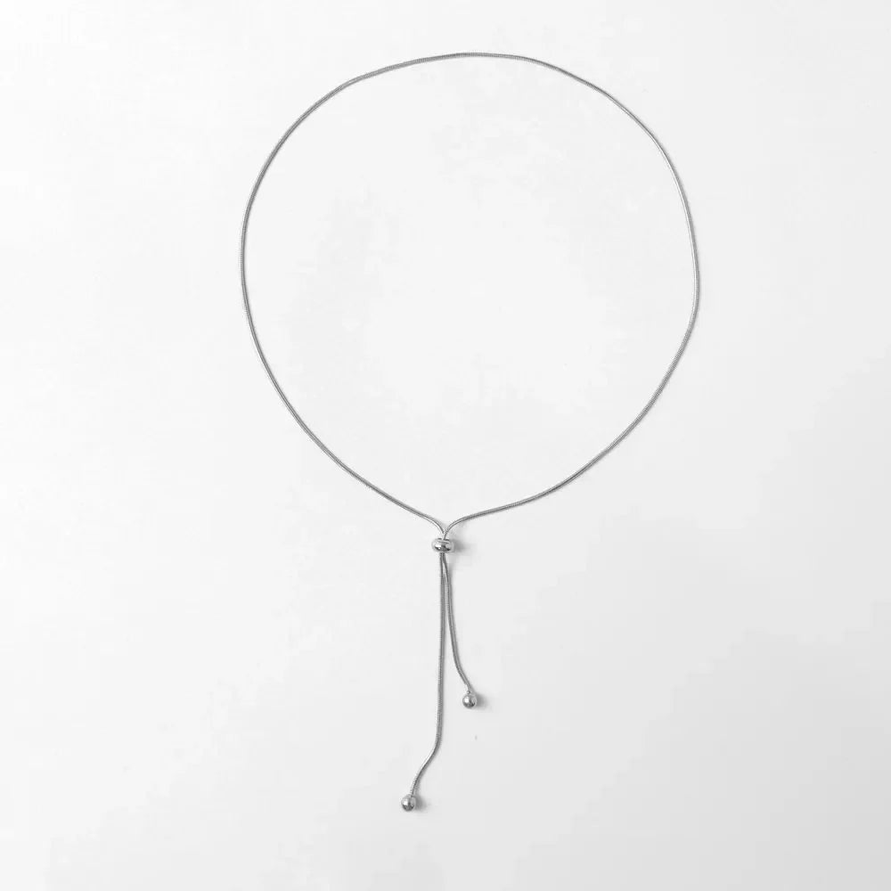 Adjustable Snake Chain Lariat Necklace