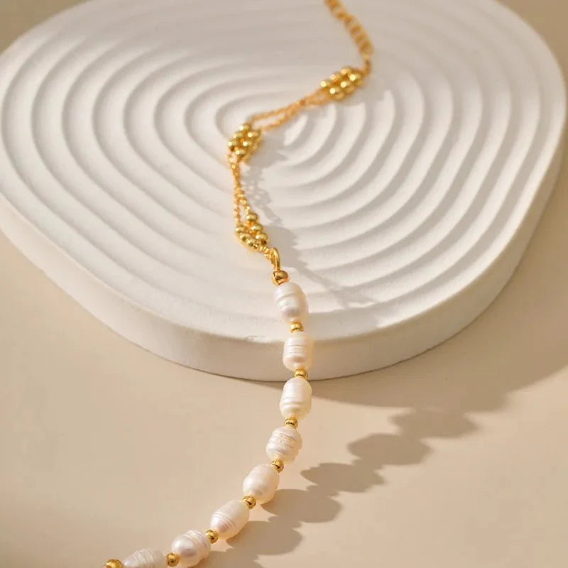 Boho Gold Accented Pearl Bracelets