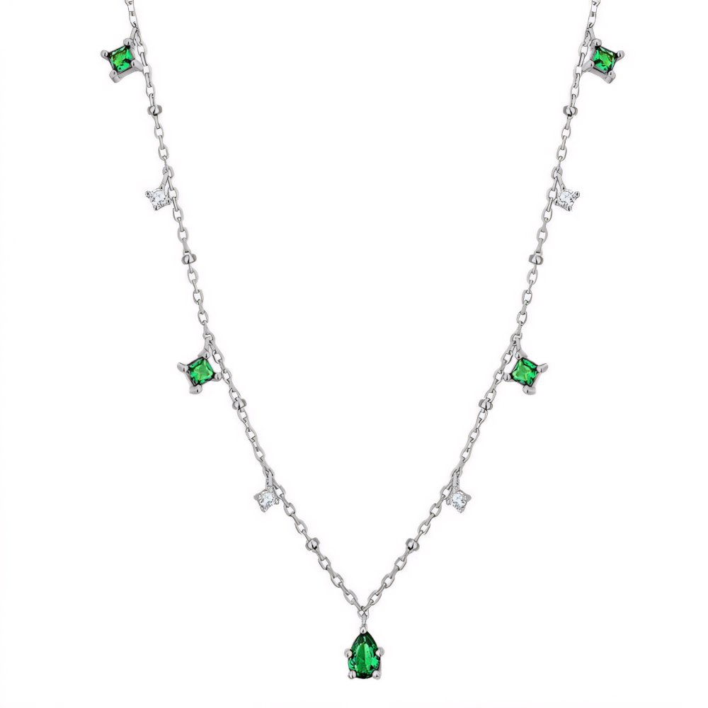 Dainty Emerald Aurora Necklace