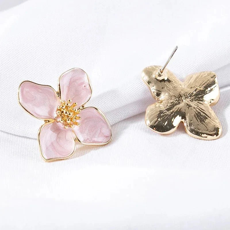 Dainty Floral Hibiscus Earrings