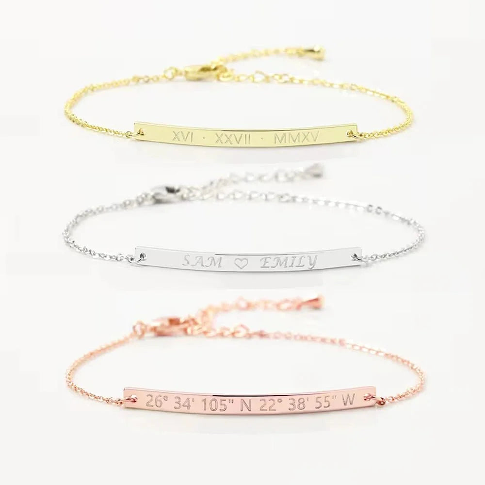 Dainty Thin Engraving Bracelet