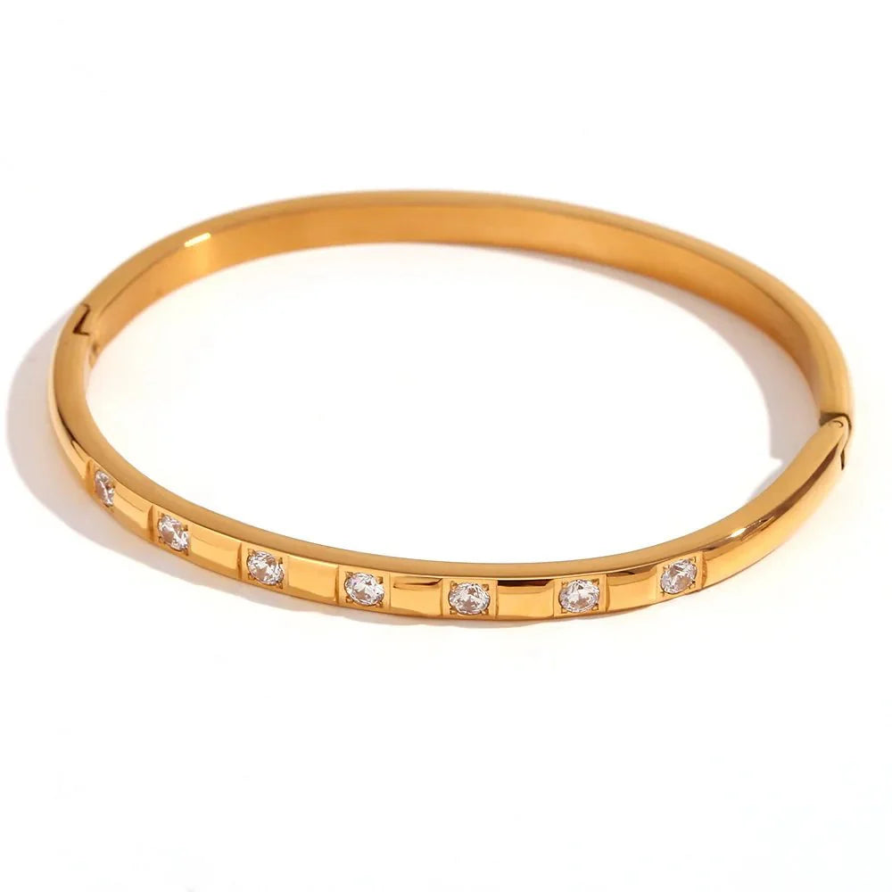 Diamond Accented Gold Cuff Bracelet