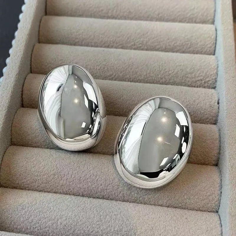 Elegant Oval Stud Earrings