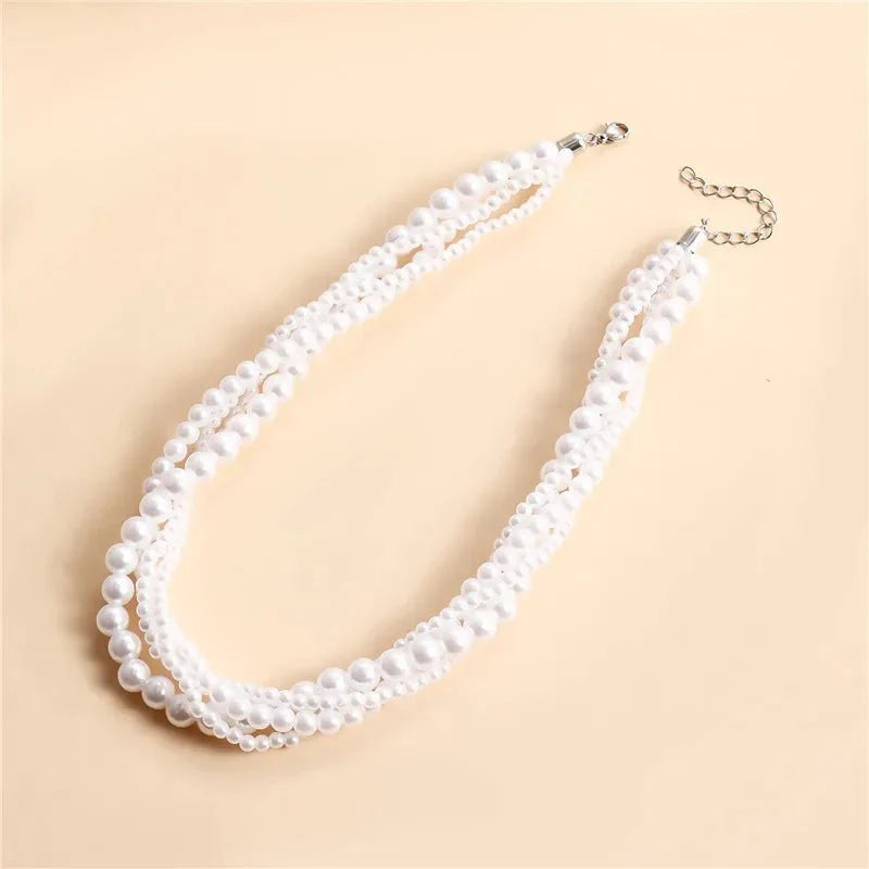 Elegant Pearl Embrace Layered Choker Necklace