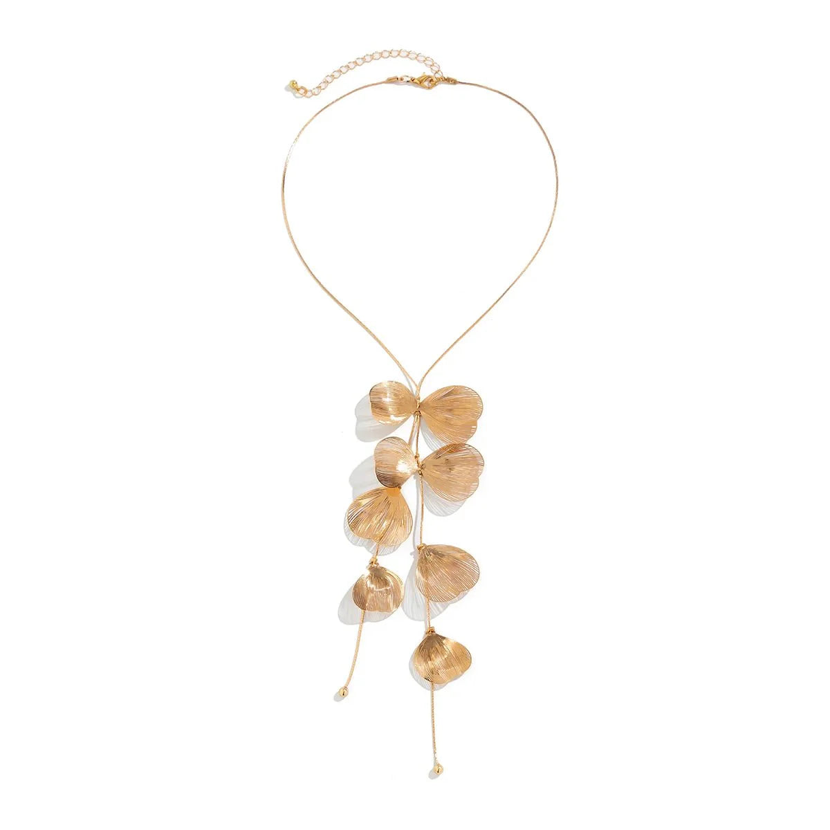 Floral Petals Lariat Tassel Necklace