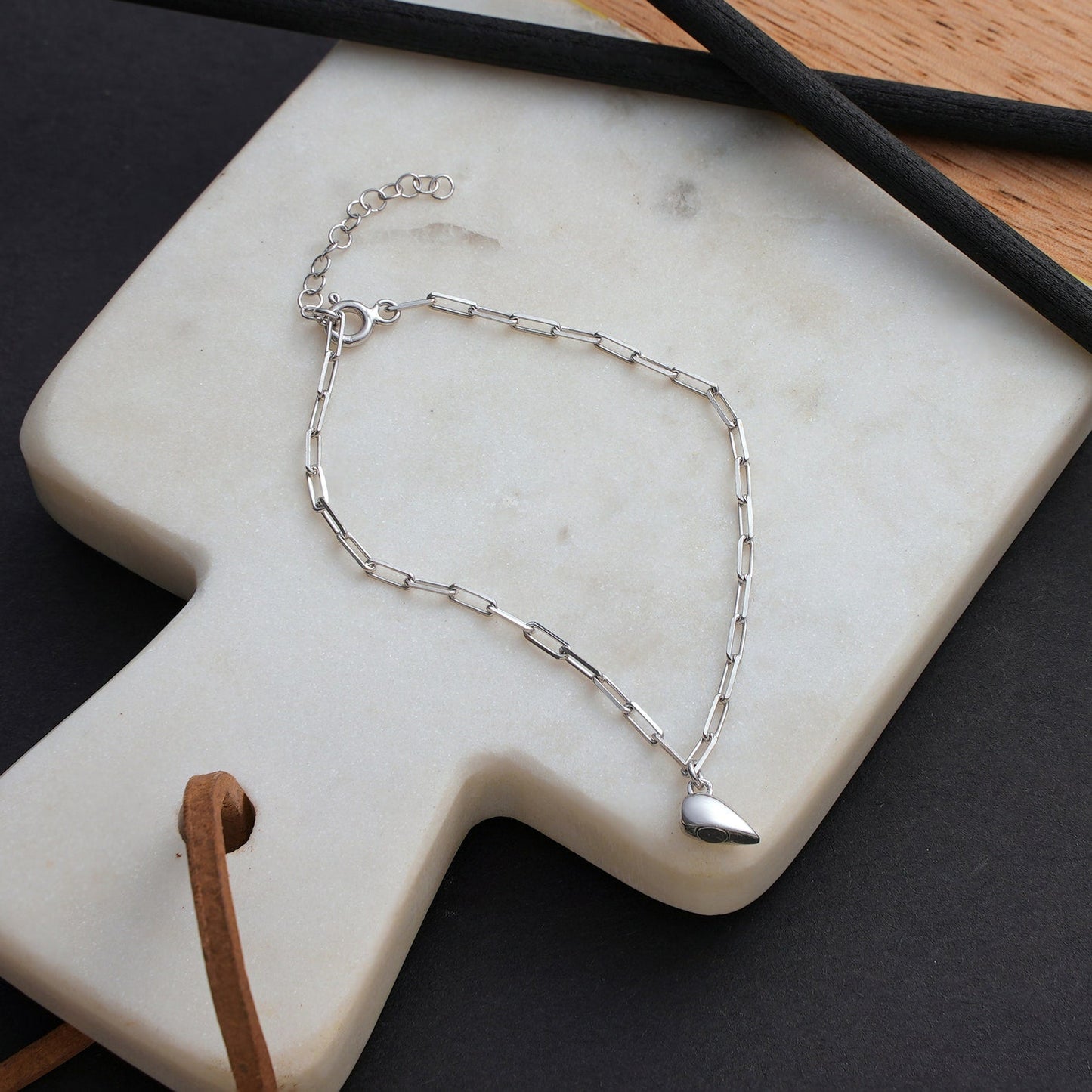 Magnetic Heart Paperclip Chain Love Bracelet Set