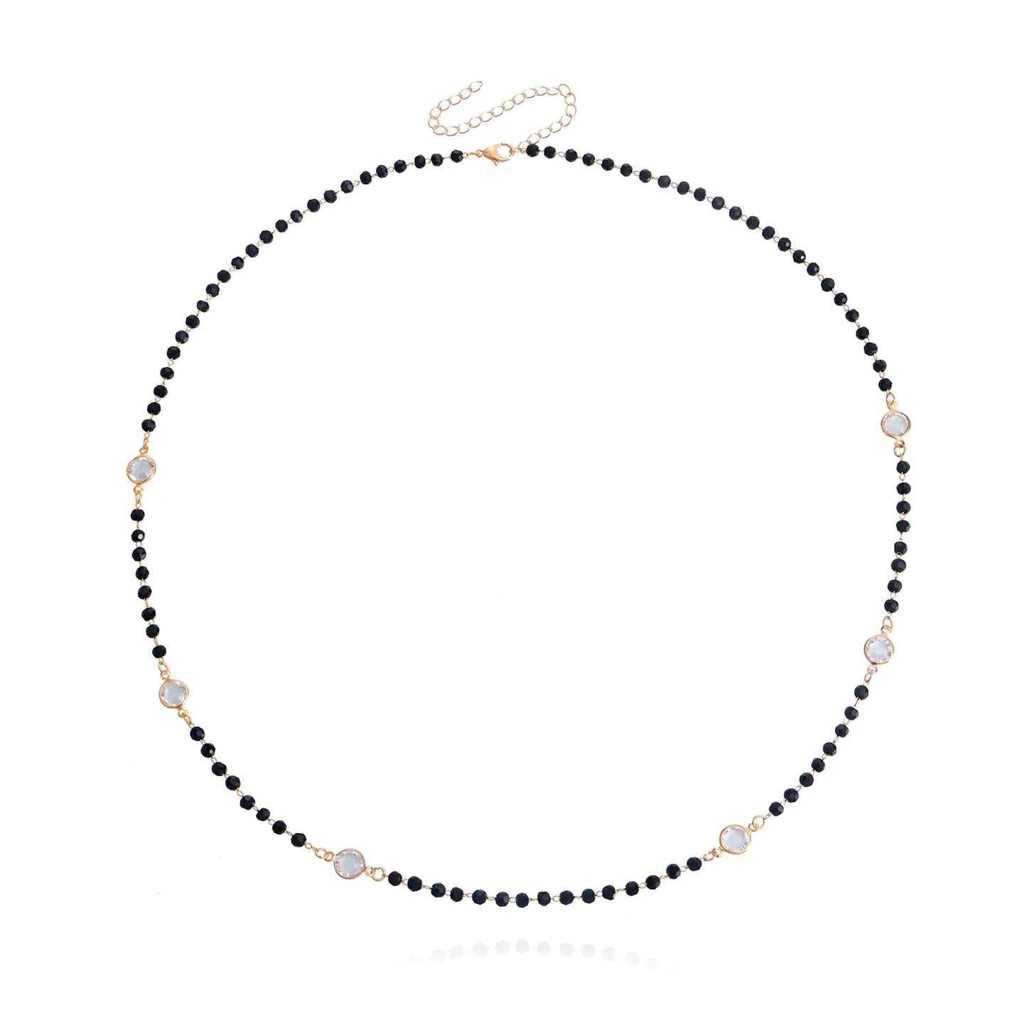 Layered Black Crystal Necklace