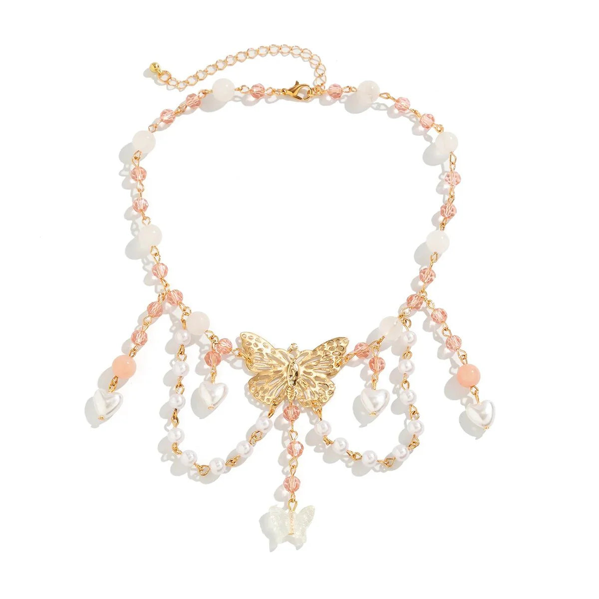 Multi Layered Butterfly Heart Choker Necklace