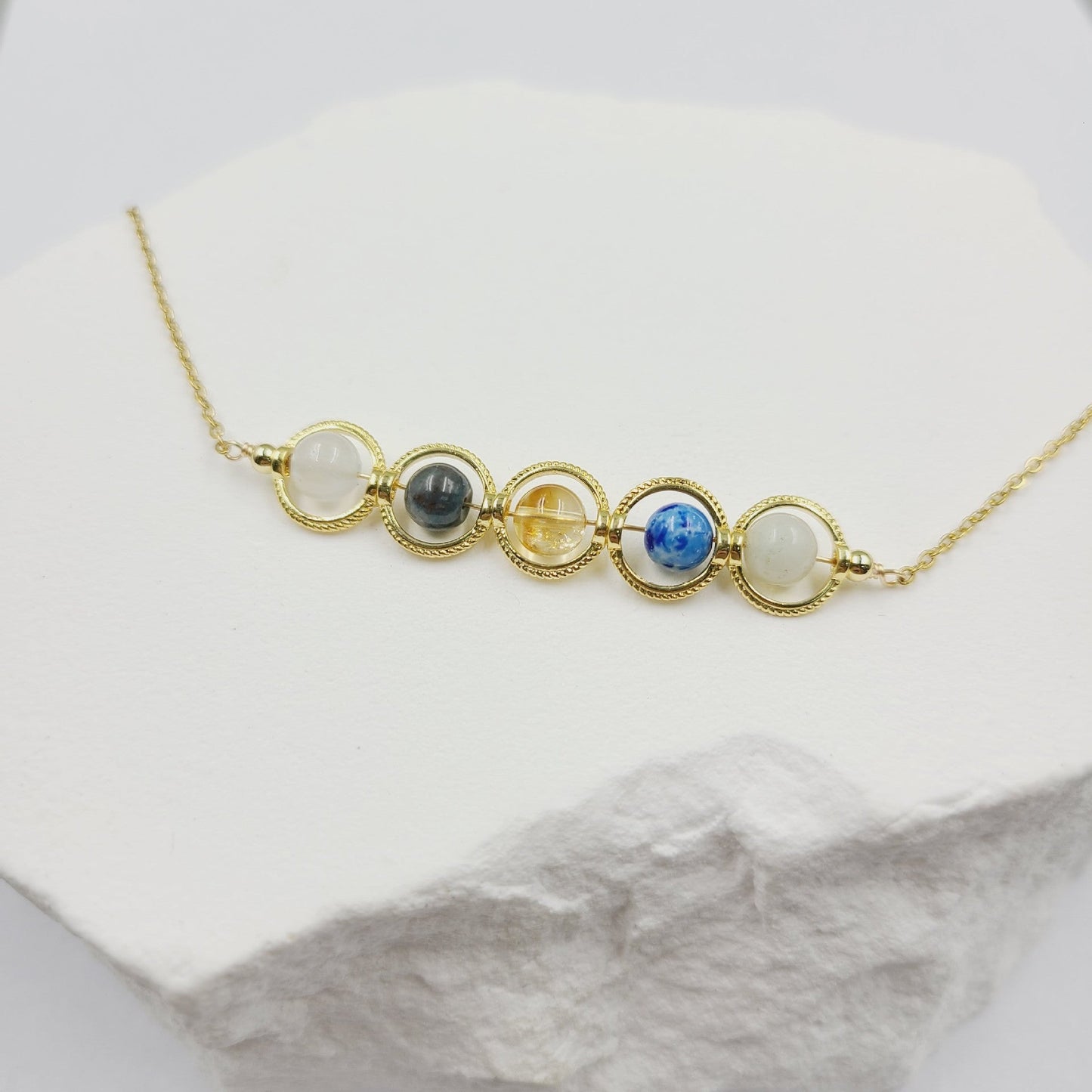 Dainty Handmade Zodiac Stones Necklace