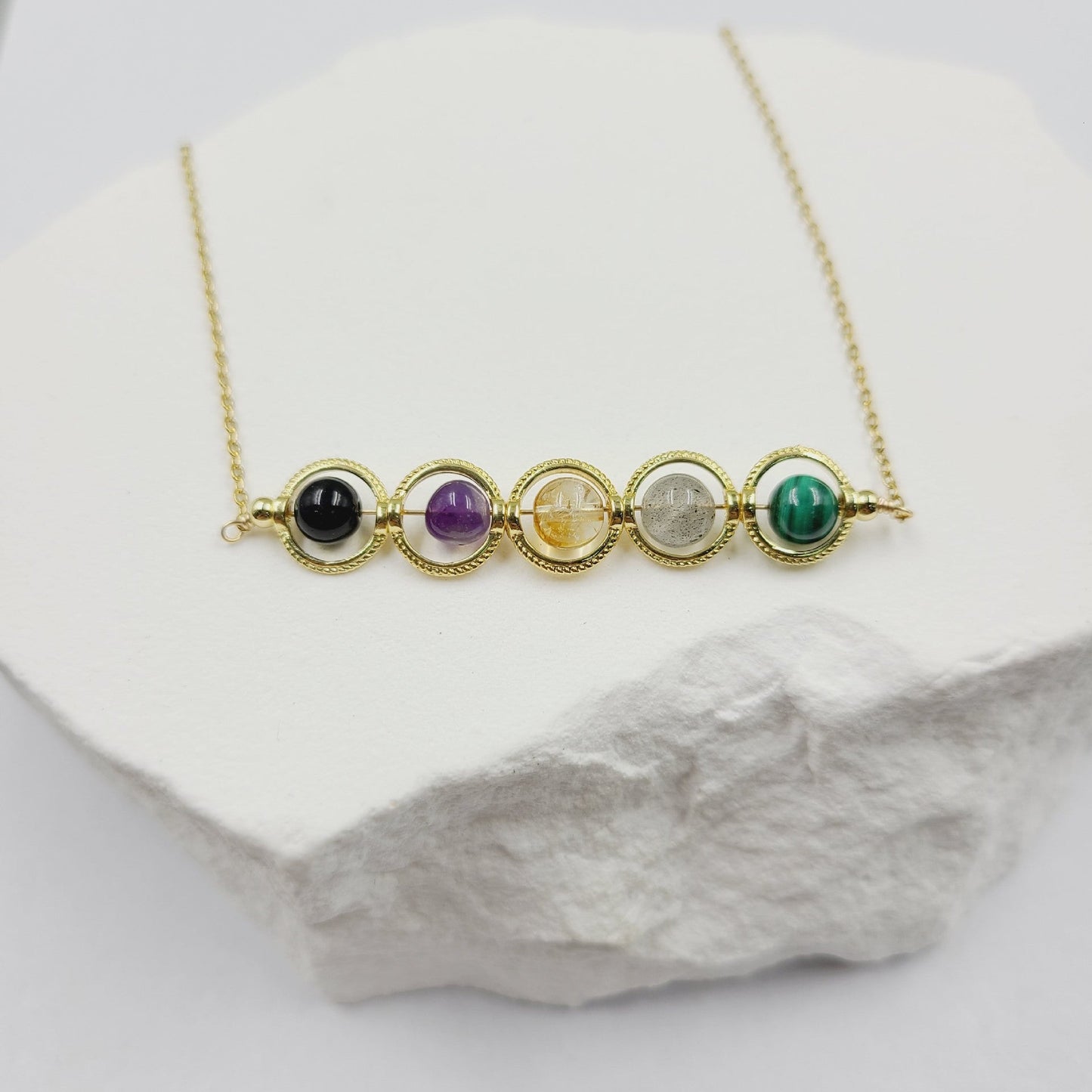 Dainty Handmade Zodiac Stones Necklace