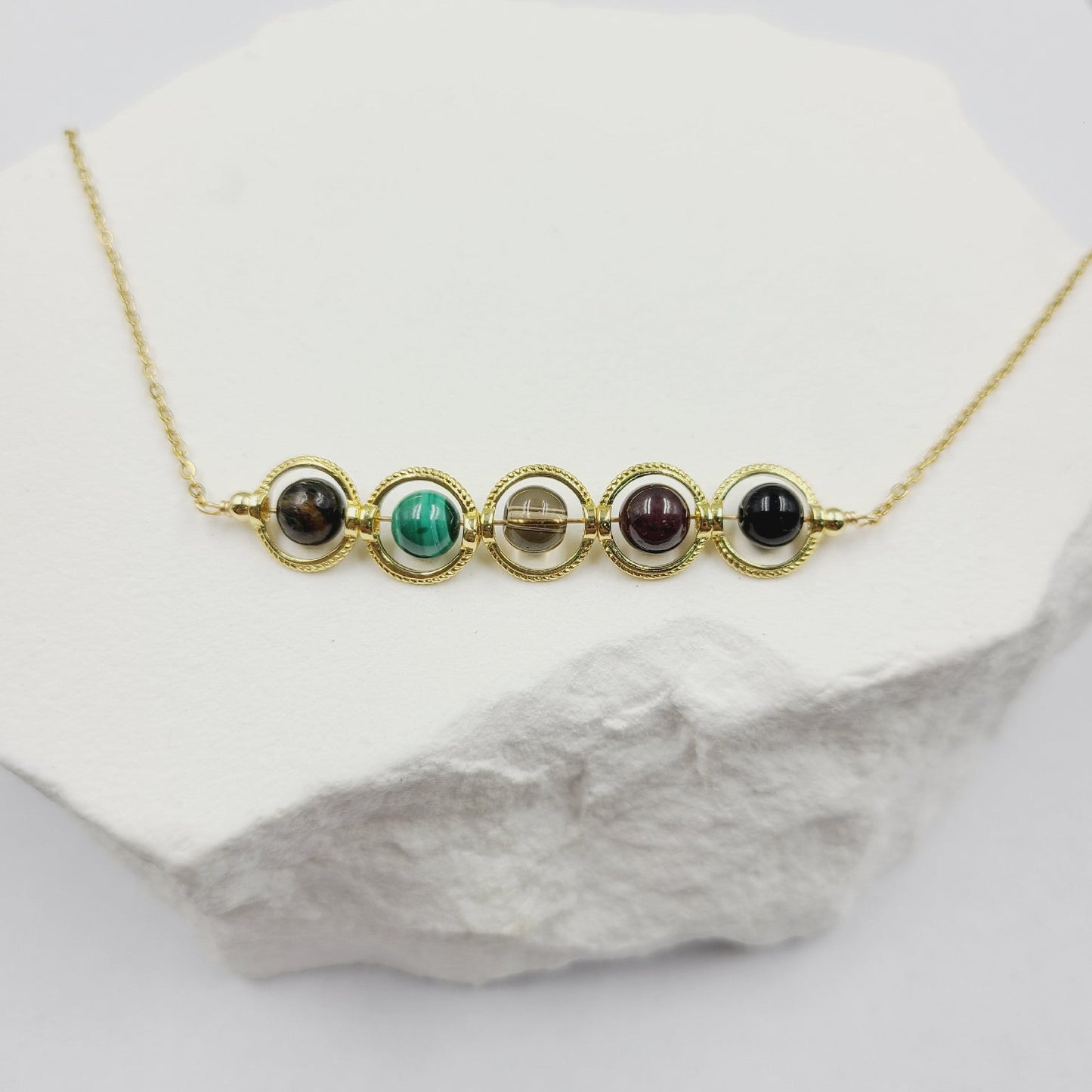 Dainty Handmade Zodiac Stones Necklace
