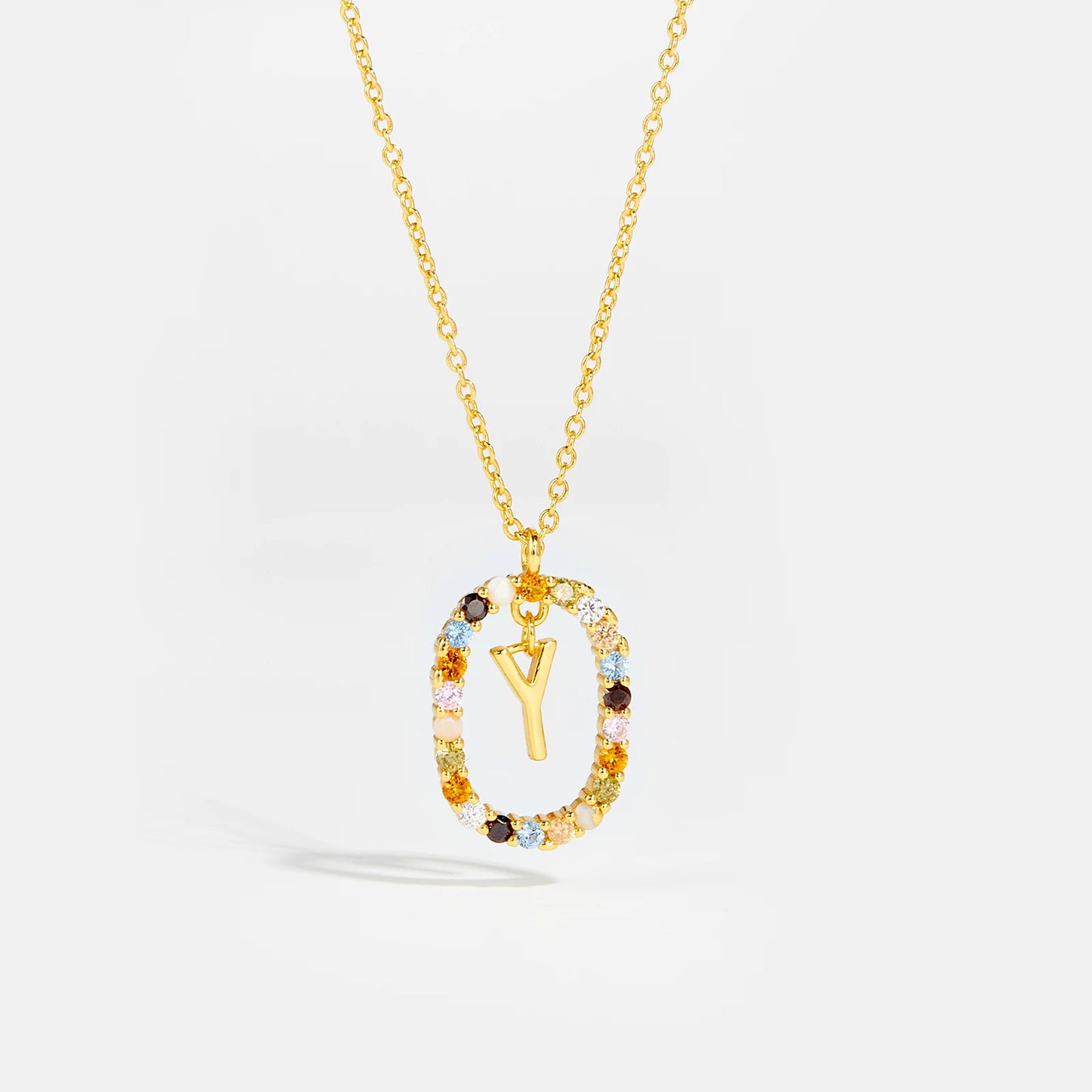 Moissanite Letter Ketting 925 Sterling Zilver