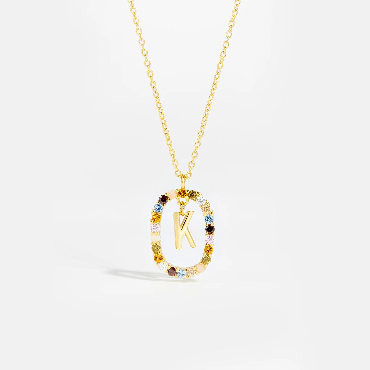 Moissanite Letter Ketting 925 Sterling Zilver