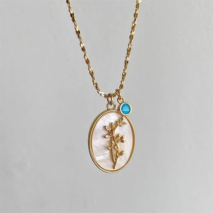 14k Dainty Birth Month Stone & Flower Charm Necklace