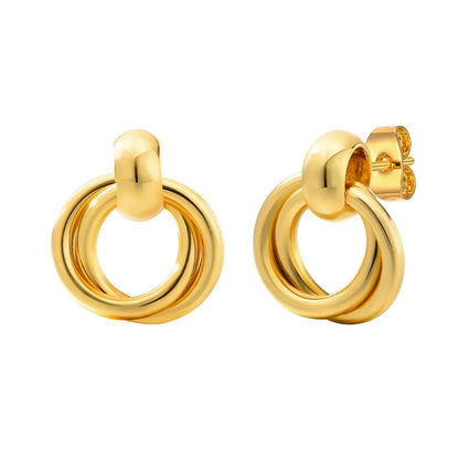 14k Dainty Dual Hoop Earrings
