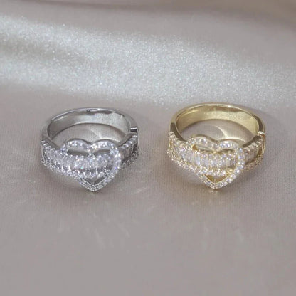 14k Lovers Loop Diamond Heart Ring