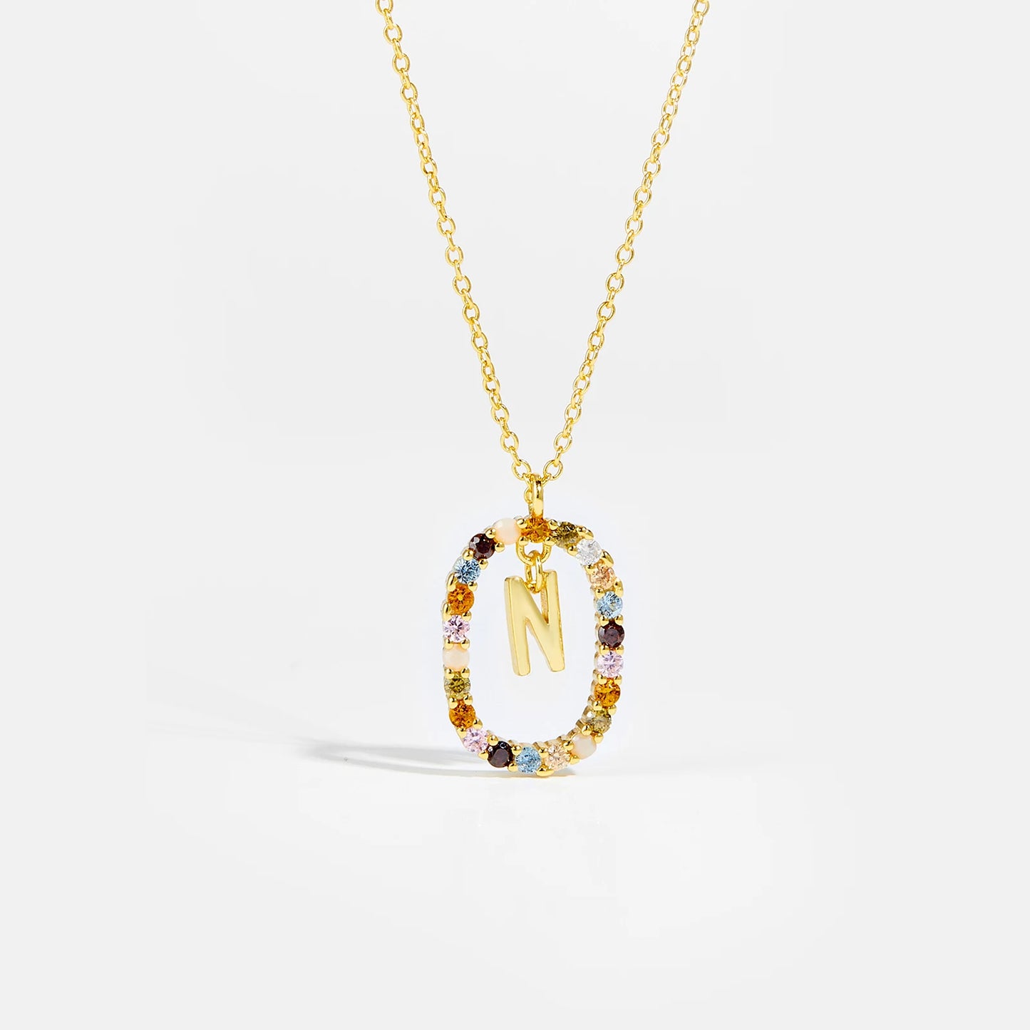 Moissanite Letter Ketting 925 Sterling Zilver