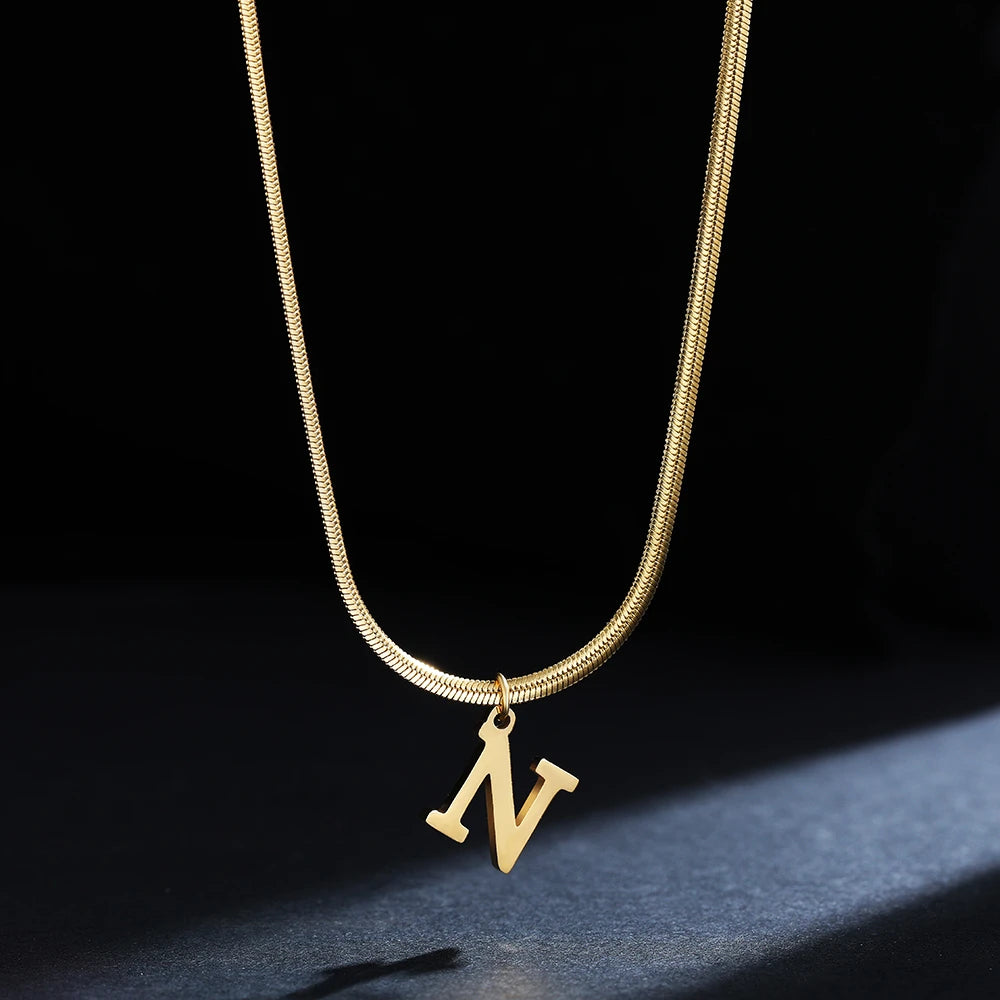 Golden Initial Necklace