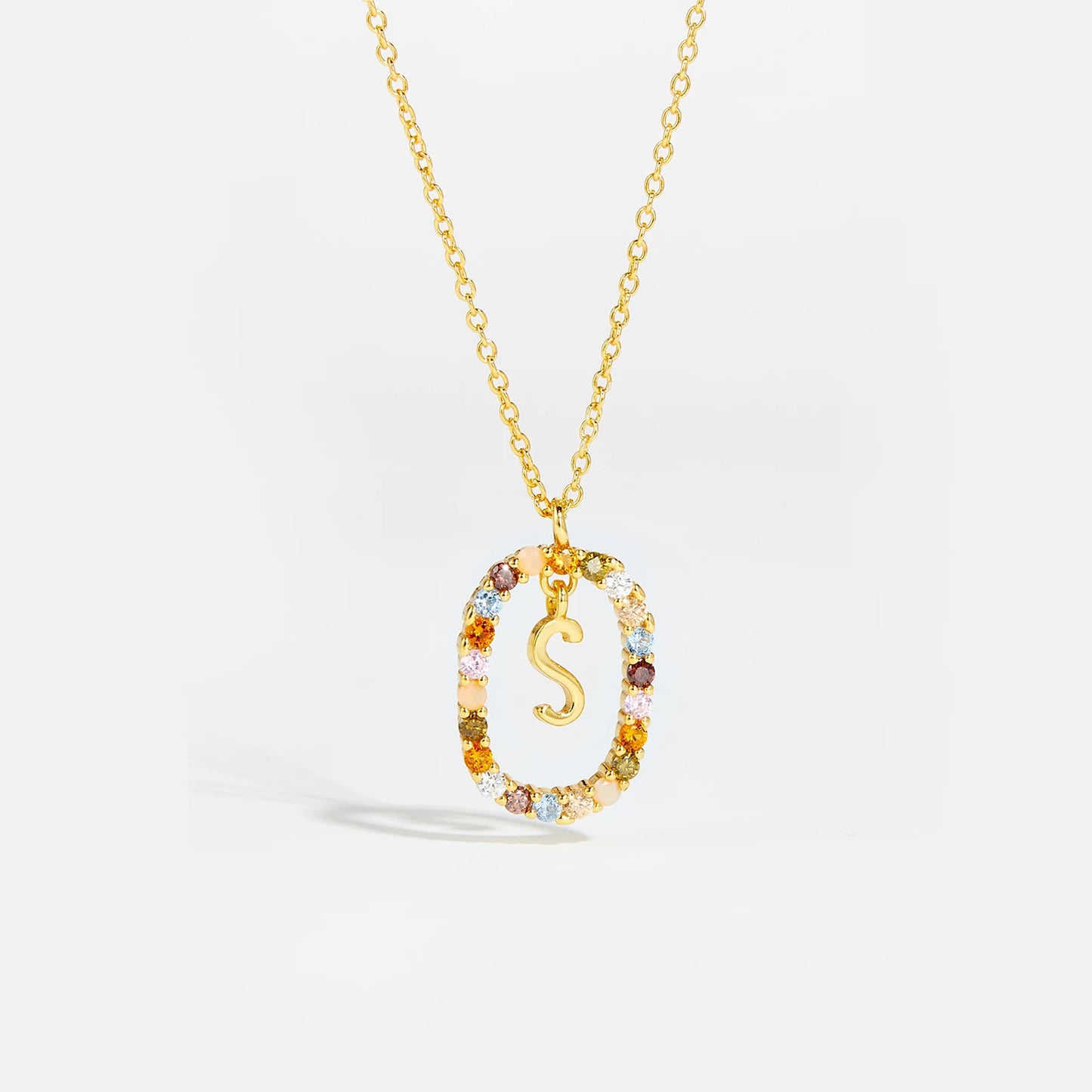 Moissanite Letter Ketting 925 Sterling Zilver