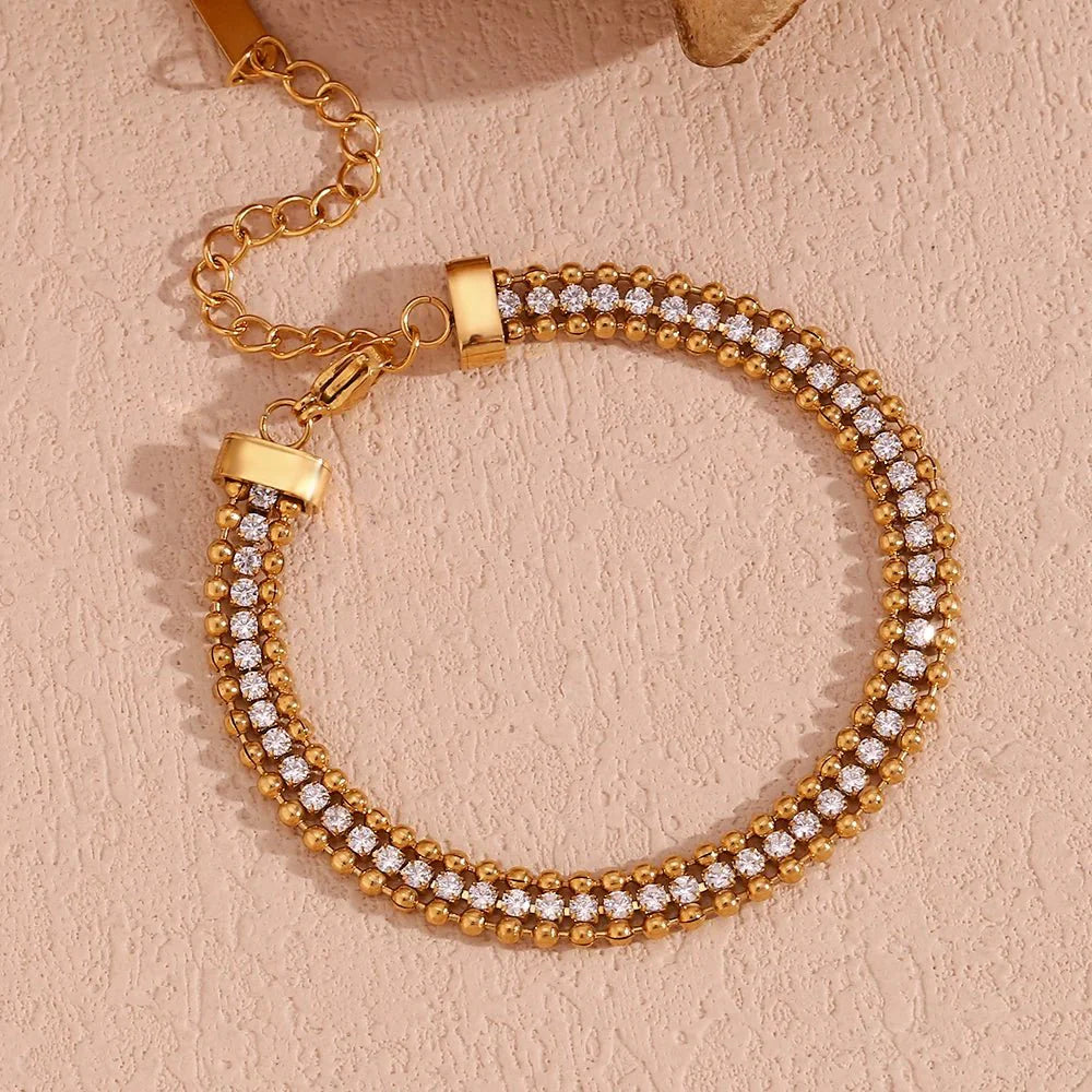 18k Accented Diamond Tennis Bracelet