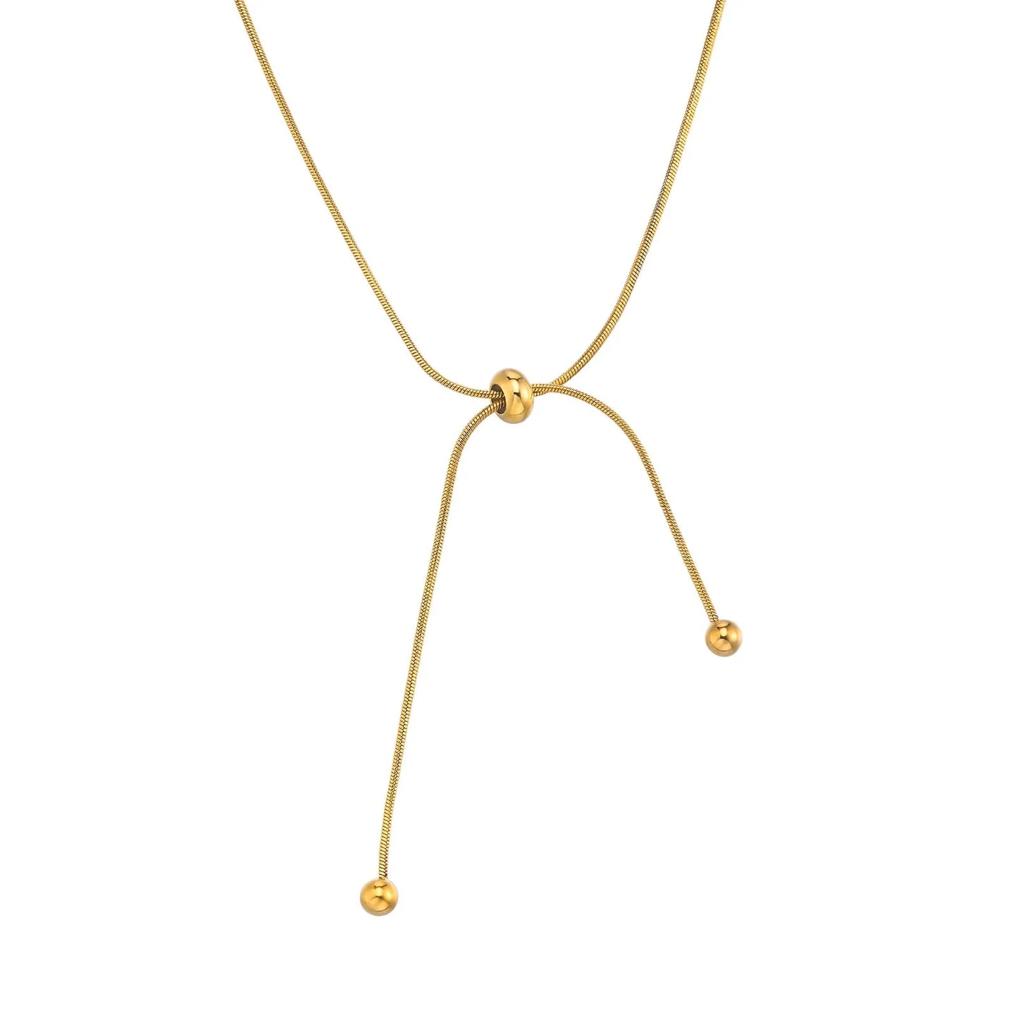 18k Adjustable Tassel Snake Chain Necklace