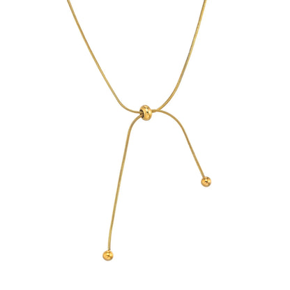 18k Adjustable Tassel Snake Chain Necklace