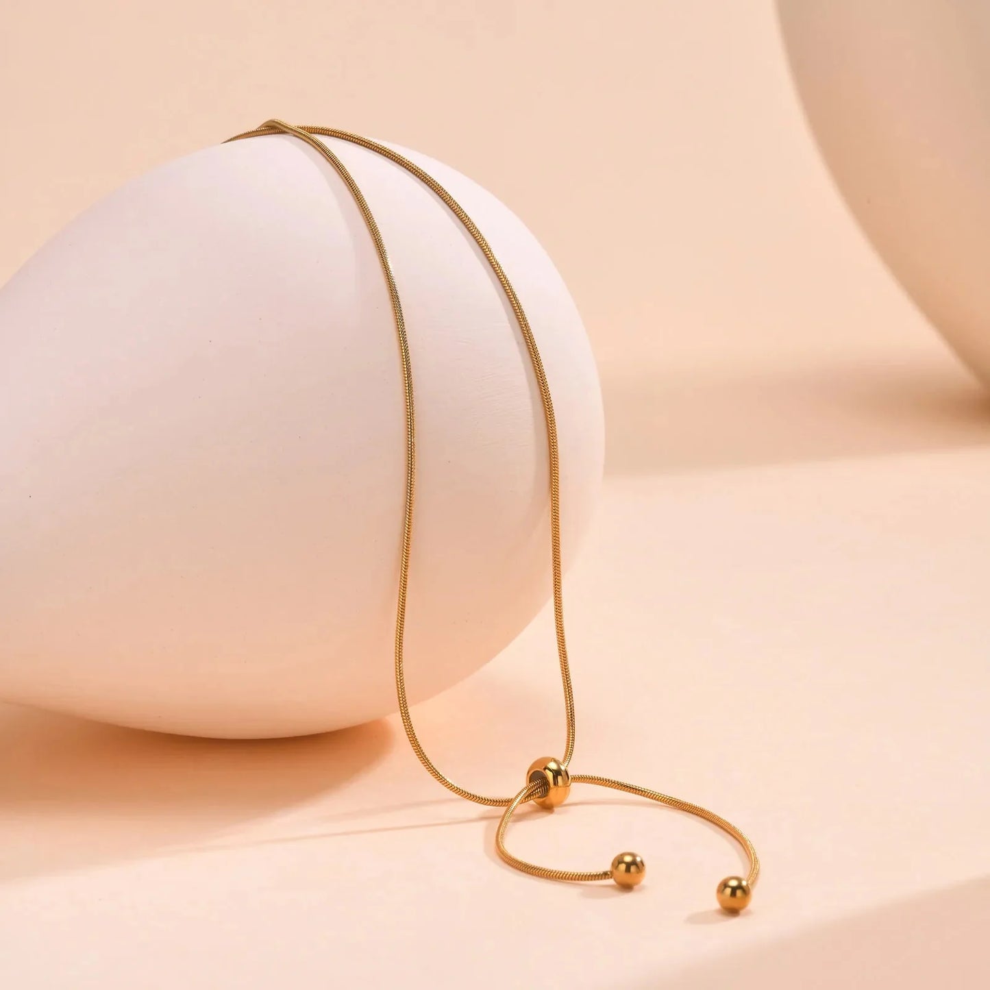 18k Adjustable Tassel Snake Chain Necklace