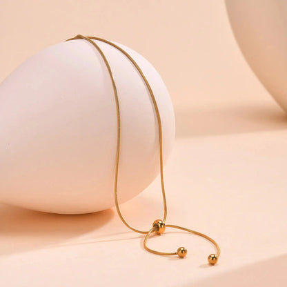 18k Adjustable Tassel Snake Chain Necklace