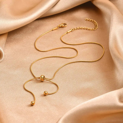 18k Adjustable Tassel Snake Chain Necklace