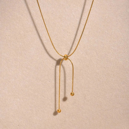 18k Adjustable Tassel Snake Chain Necklace