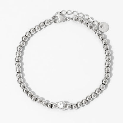 18k Beaded Diamond Center Necklace and Bracelets