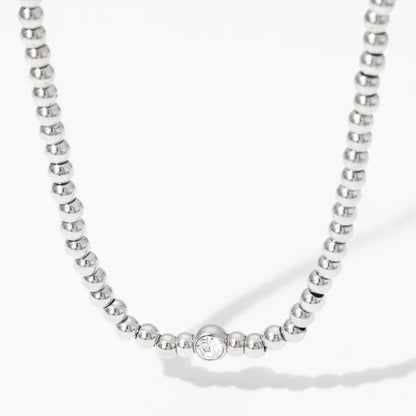 18k Beaded Diamond Center Necklace and Bracelets