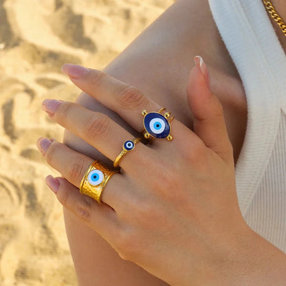 18k Bohemian Evil Eye Rings