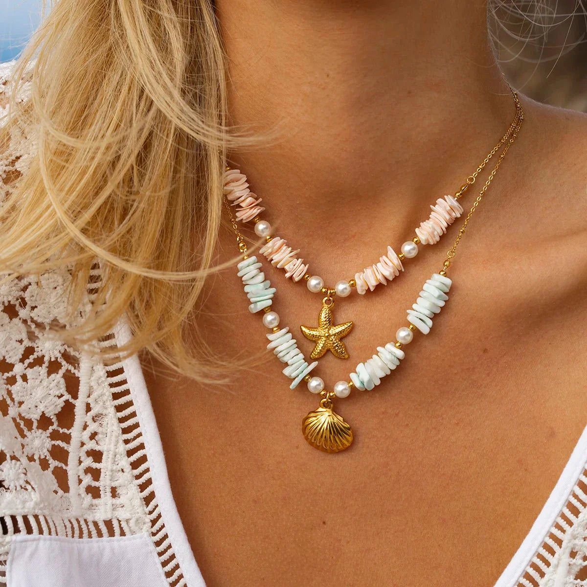 18k Boho Oceanic Sea Shell Necklaces