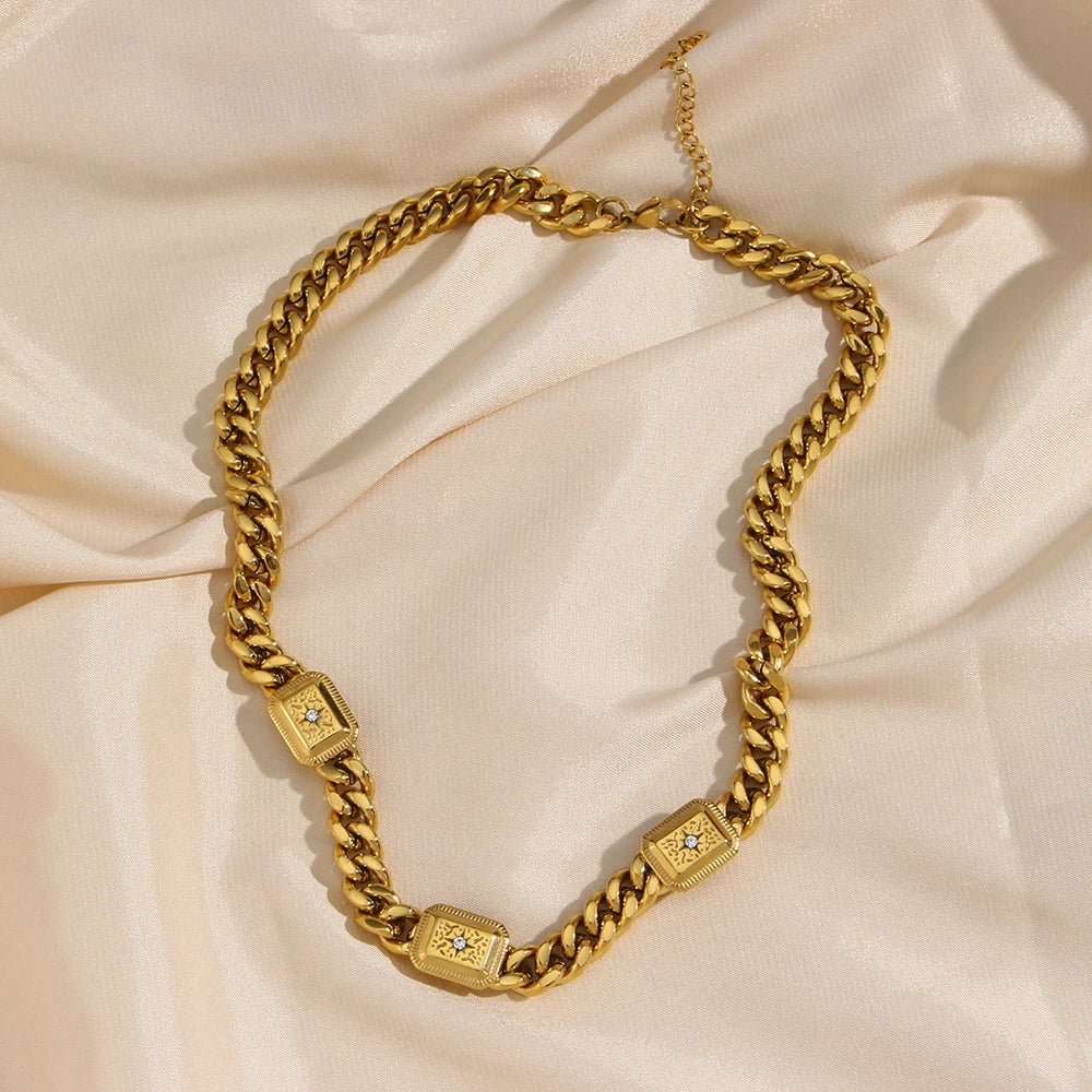 18k Cuban North Star Tarot Necklace and Earring Set