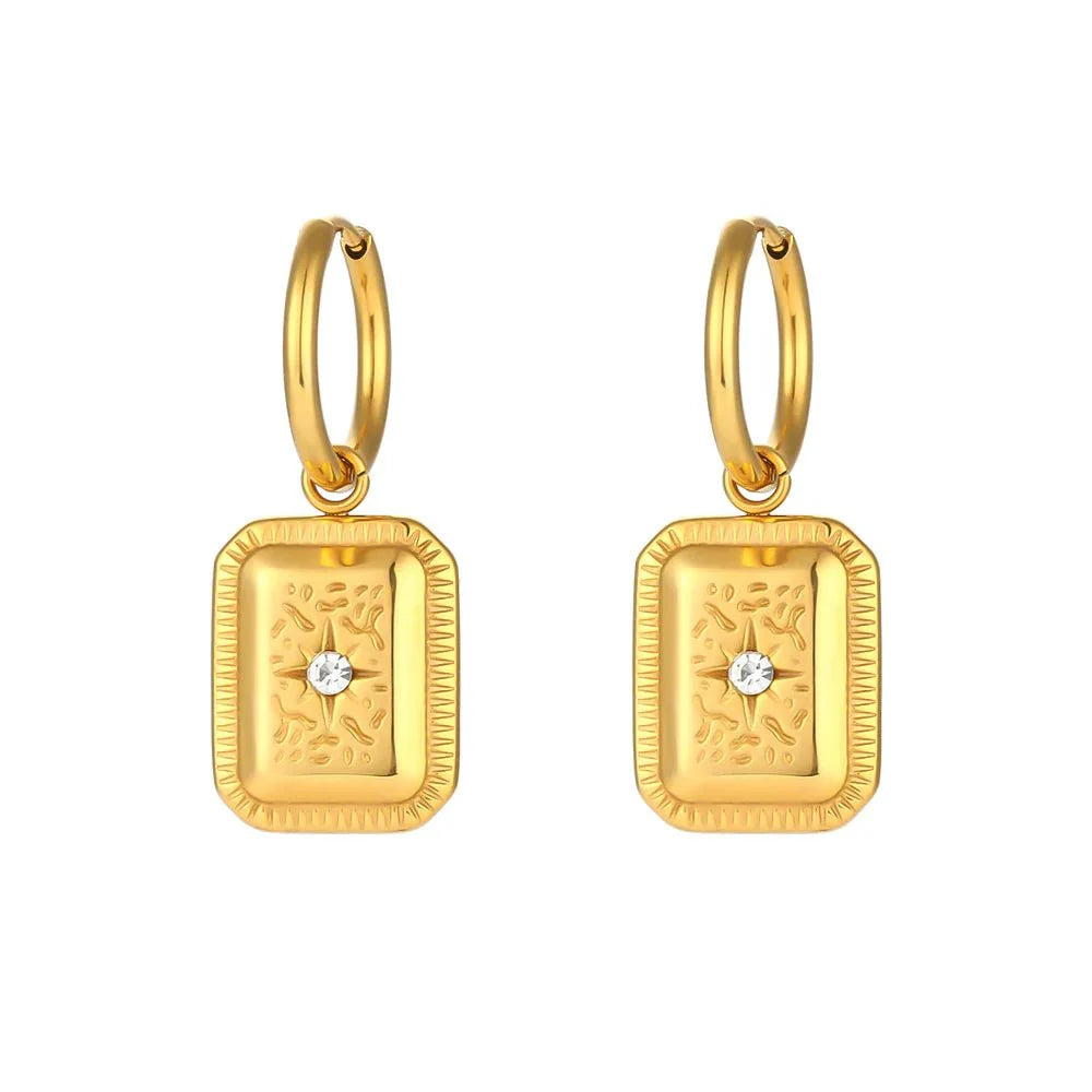 18k Cuban North Star Tarot Necklace and Earring Set