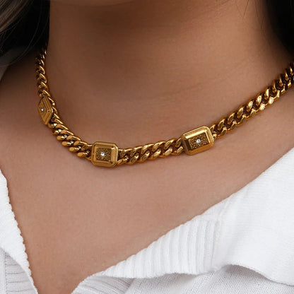 18k Cuban North Star Tarot Necklace and Earring Set