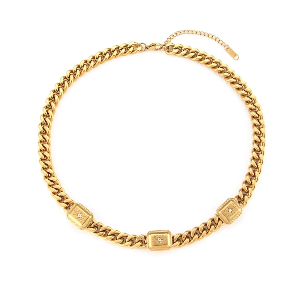 18k Cuban North Star Tarot Necklace and Earring Set