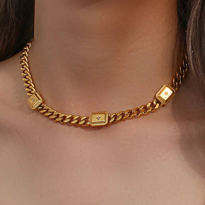 18k Cuban North Star Tarot Necklace and Earring Set