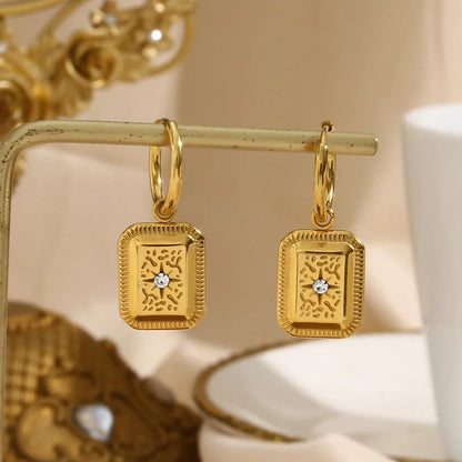 18k Cuban North Star Tarot Necklace and Earring Set