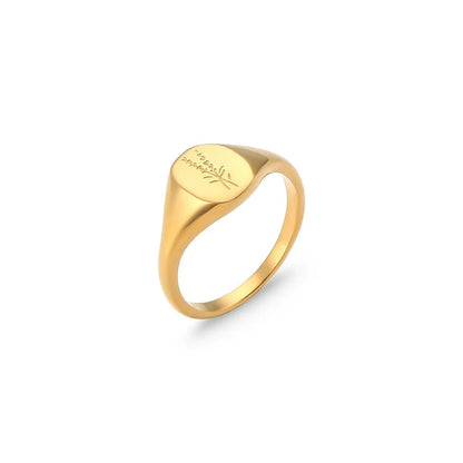 18k Dainty Floral Signet Rings