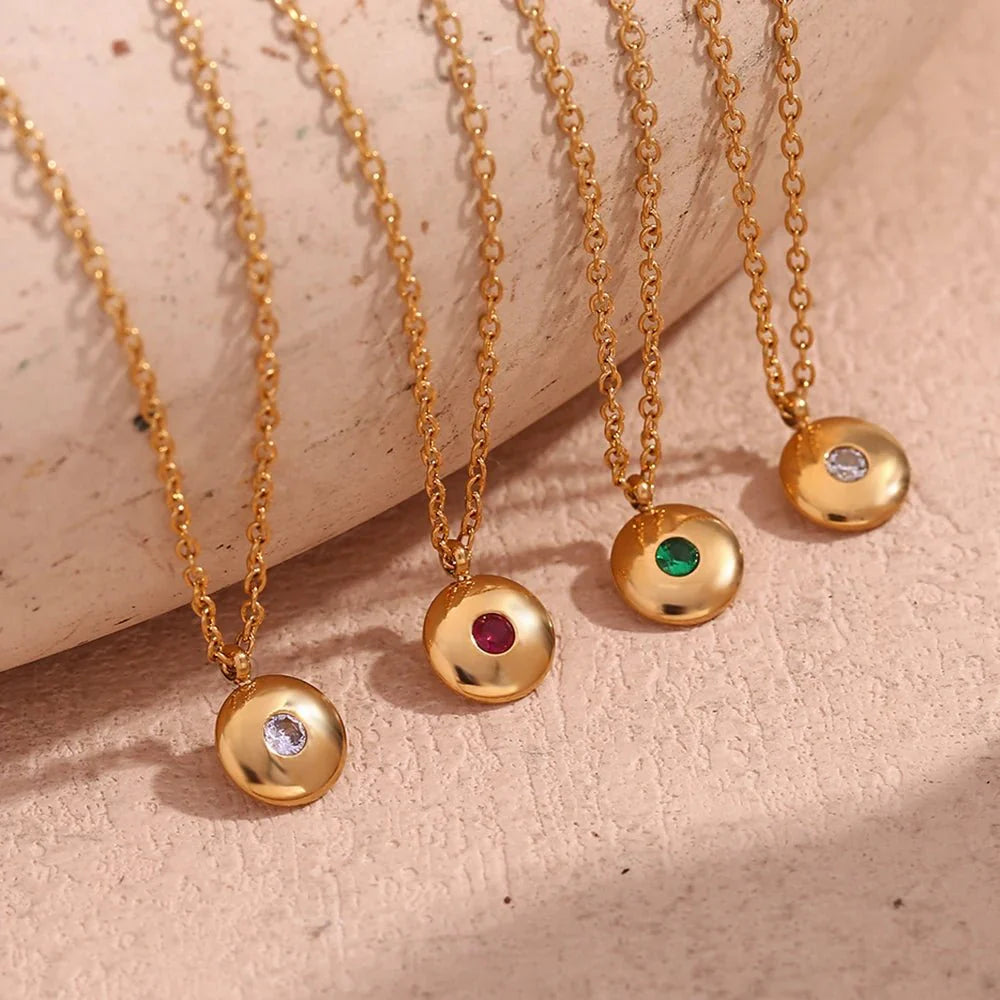 18k Dainty Minimal Birthstone Necklace
